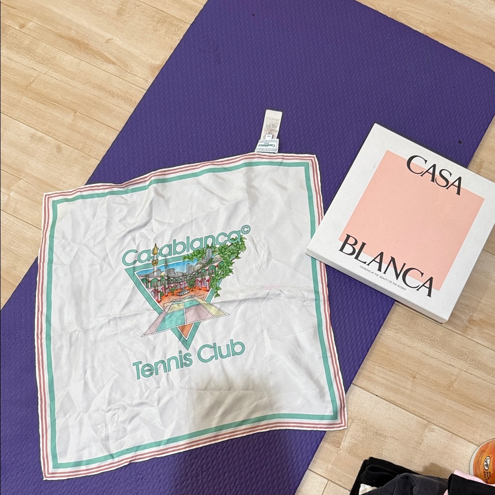 Casablanca Tennis Club Scarf - White and Pink